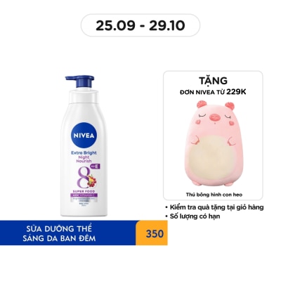 NIVEA Sữa Dưỡng Thể Dưỡng Trắng Da Ban Đêm Nivea 350ml
