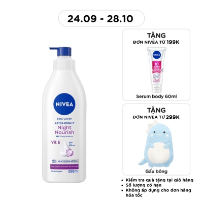 NIVEA Sữa Dưỡng Thể Dưỡng Trắng Da Ban Đêm Nivea 350ml image