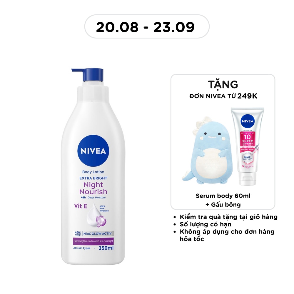 Sữa Dưỡng Thể Dưỡng Trắng Da Ban Đêm Nivea 350ml image