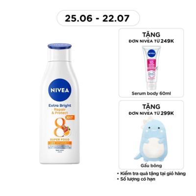 NIVEA - Sữa Dưỡng Thể Nivea SPF30 Dưỡng Trắng Phục Hồi Chống Nắng 200ml