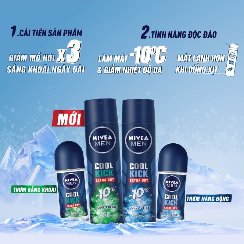 Xịt Ngăn Mùi Nam Mát Lạnh Nivea 150ml