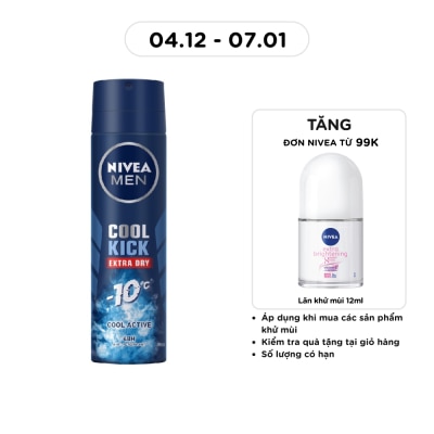 NIVEA Xịt Ngăn Mùi Nam Mát Lạnh Nivea 150ml