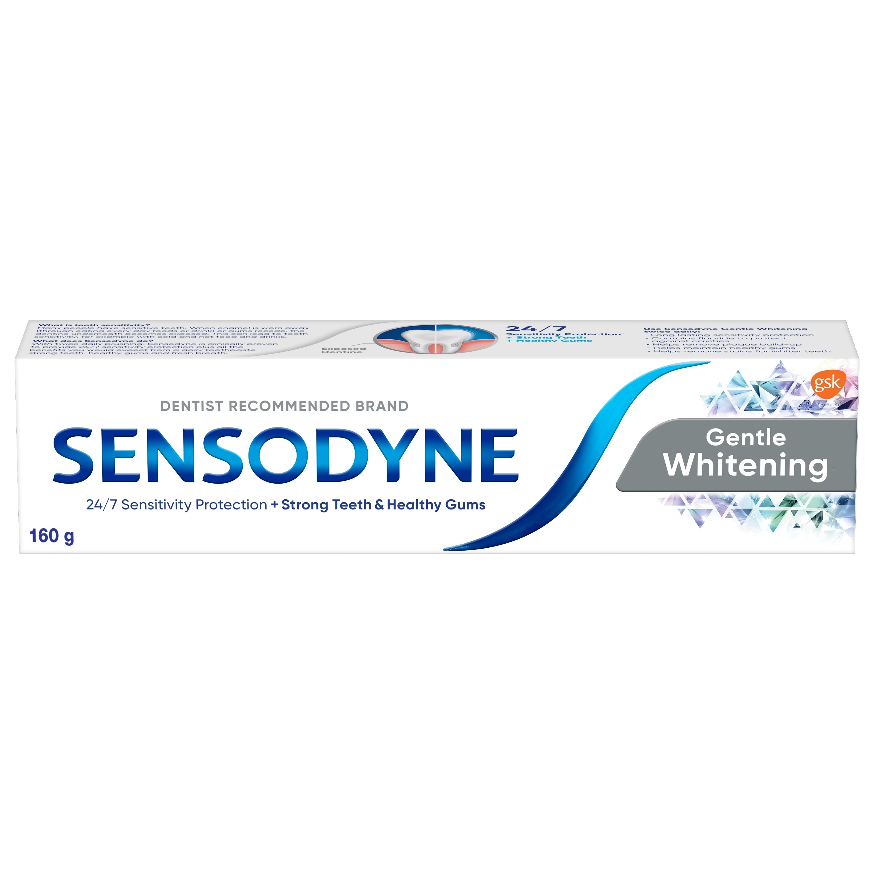 Kem Đánh Răng Trắng Sáng Sensodyne Gentle Whitening 160g