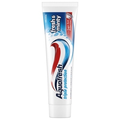 AQUAFRESH Kem Đánh Răng Bạc Hà Bảo Vệ Răng Khỏi Axit Suốt 24 Giờ Aquafresh Triple Protection Fresh&Minty 100ml
