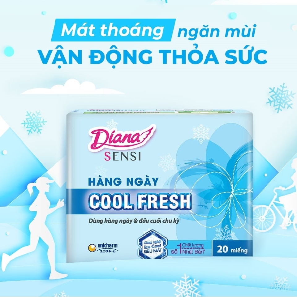 Băng Vệ Sinh Diana Hàng Ngày Sensi Cool Fresh 20Miếng