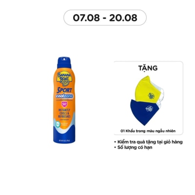 BANANA BOAT Xịt Chống Nắng Banana Boat Sport CoolZone SPF50+ PA++++ 170g #Cam