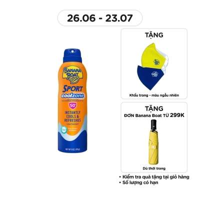 BANANA BOAT Sunscreen Spray Sport CoolZone SPF50+ PA++++ 170g