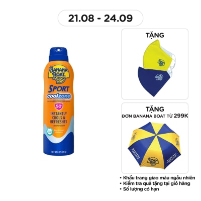 BANANA BOAT Sunscreen Spray Sport CoolZone SPF50+ PA++++ 170g