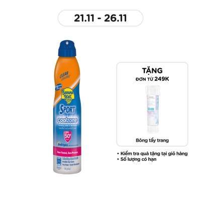 BANANA BOAT Xịt Chống Nắng Banana Boat Sport CoolZone SPF50+ PA++++ 170g #Cam