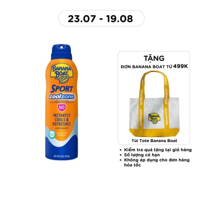 BANANA BOAT - Xịt Chống Nắng Banana Boat Sport CoolZone SPF50+ PA++++ 170g #Cam image