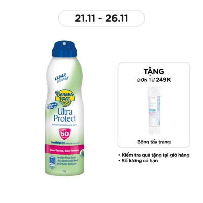 BANANA BOAT Xịt Chống Nắng Banana Boat UltraProtect SPF50 170g