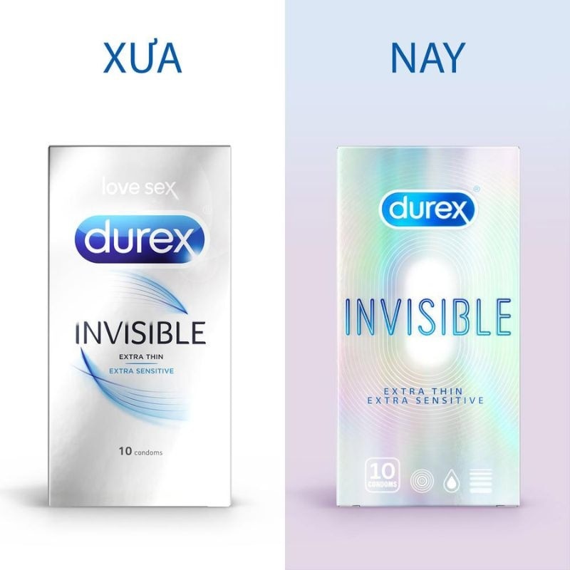 Bao Cao Su Durex Invisible Extra Thin/Sensi 10 cái/Hộp