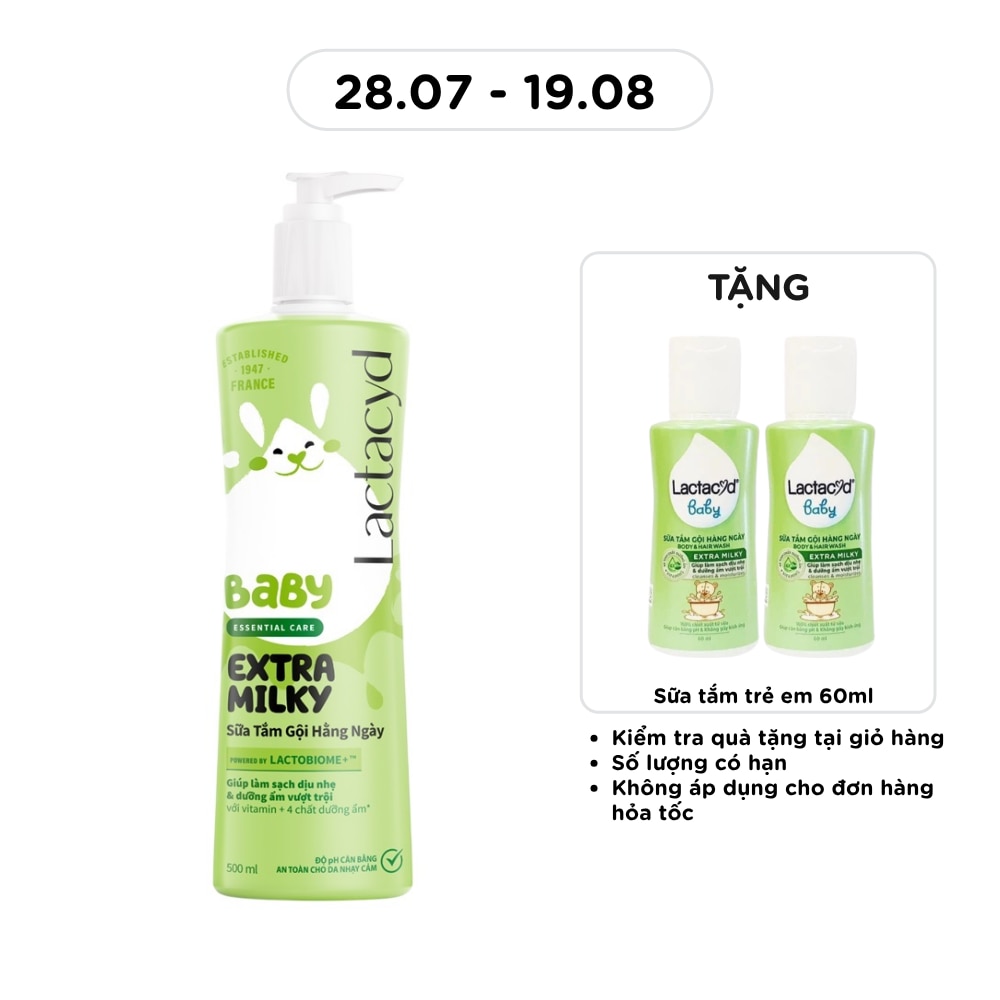 Sữa Tắm Gội Trẻ Em Milky Lactacyd 500Ml