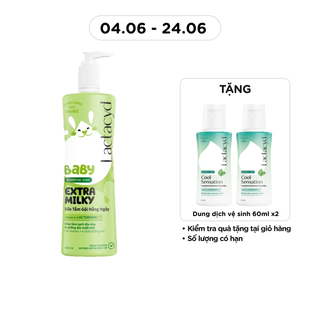 Sữa Tắm Gội Trẻ Em Lactacyd Milky 500ml