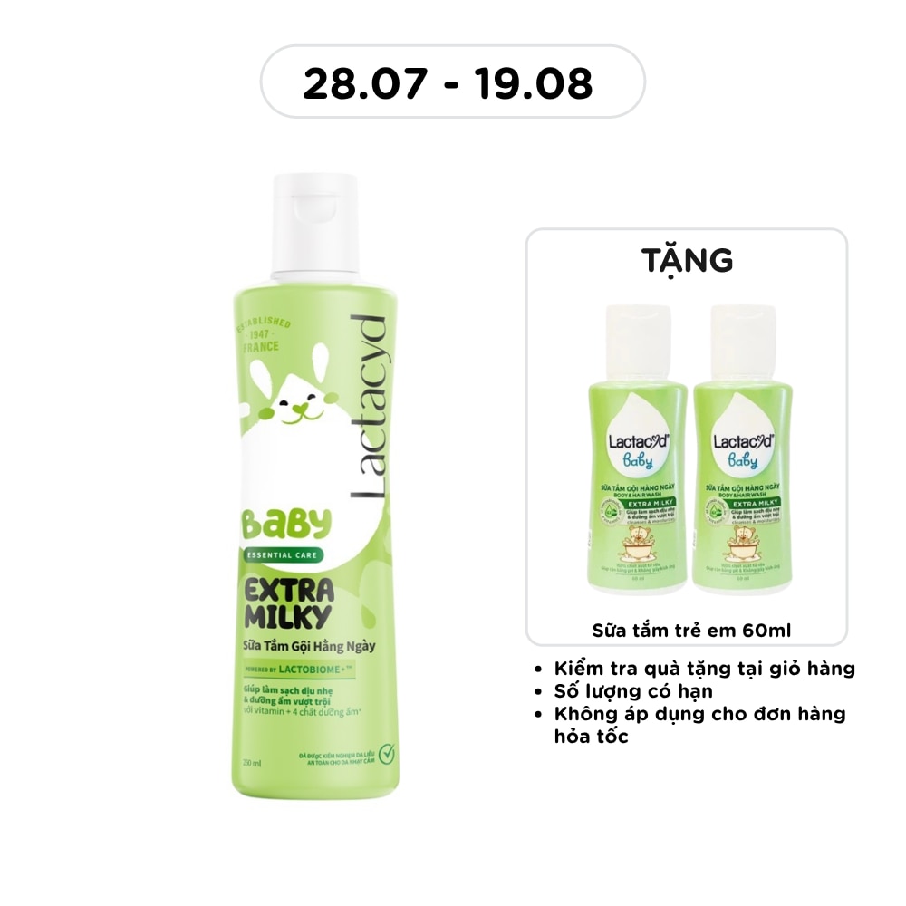Sữa Tắm Gội Trẻ Em Milky Lactacyd 250Ml