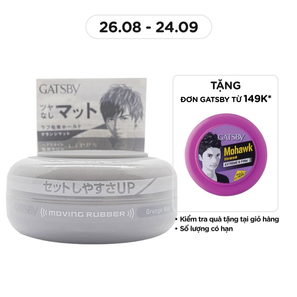 Sáp Vuốt Tóc Gatsby Moving Rubber 80g - GM Xám