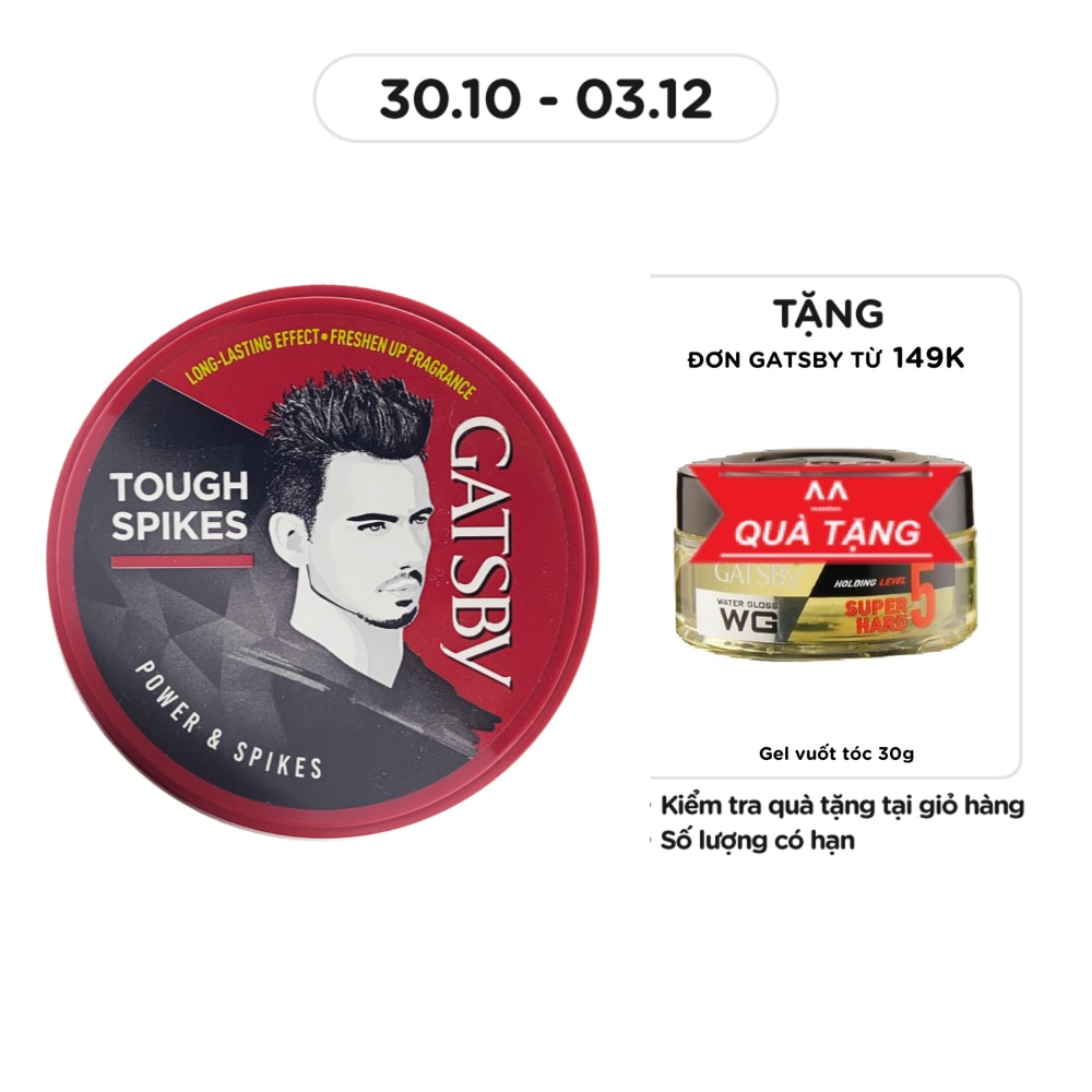Wax Tóc Gatsby Power & Spikes_Đỏ 75g