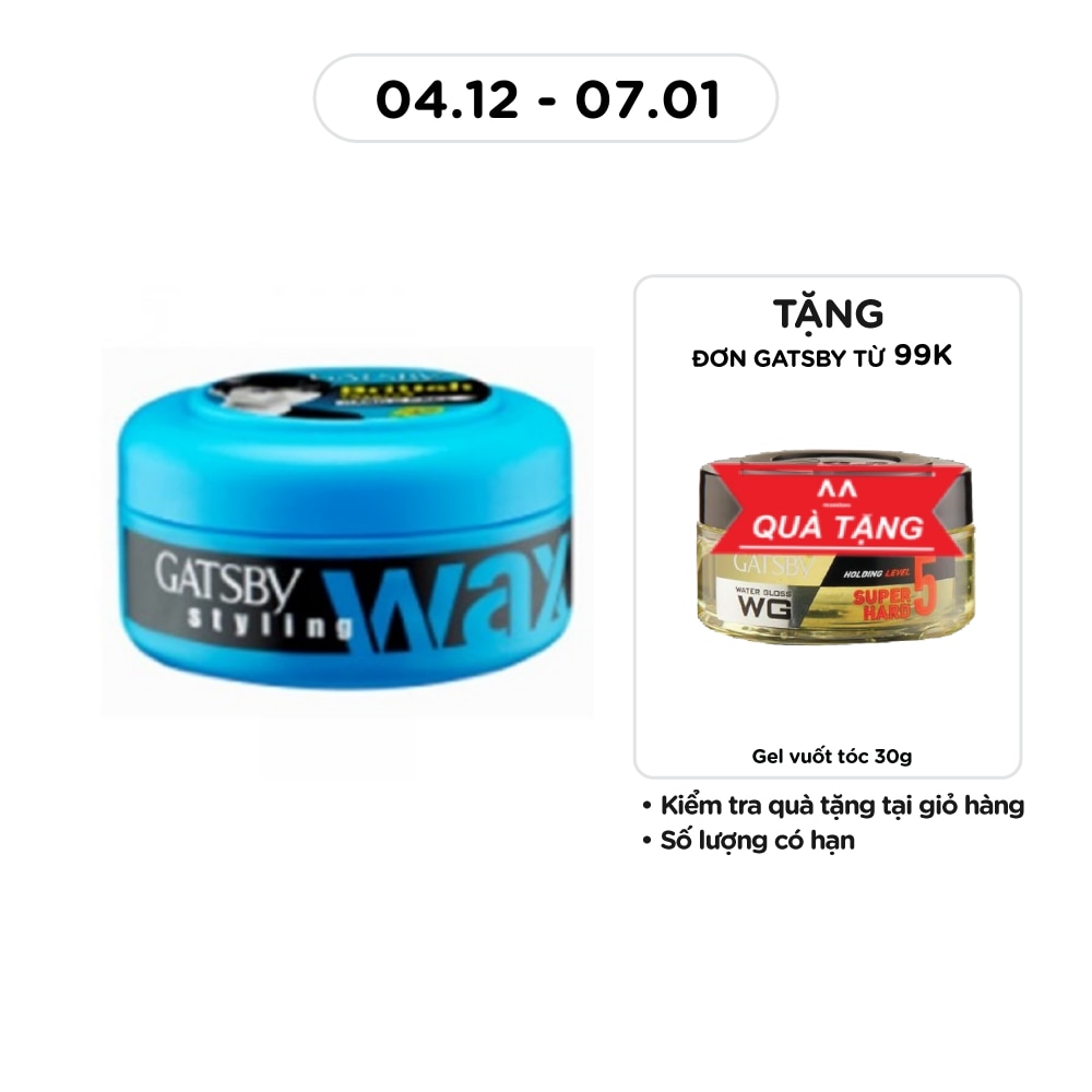 Wax Tóc Gatsby Hard & Free_Xanh 25g