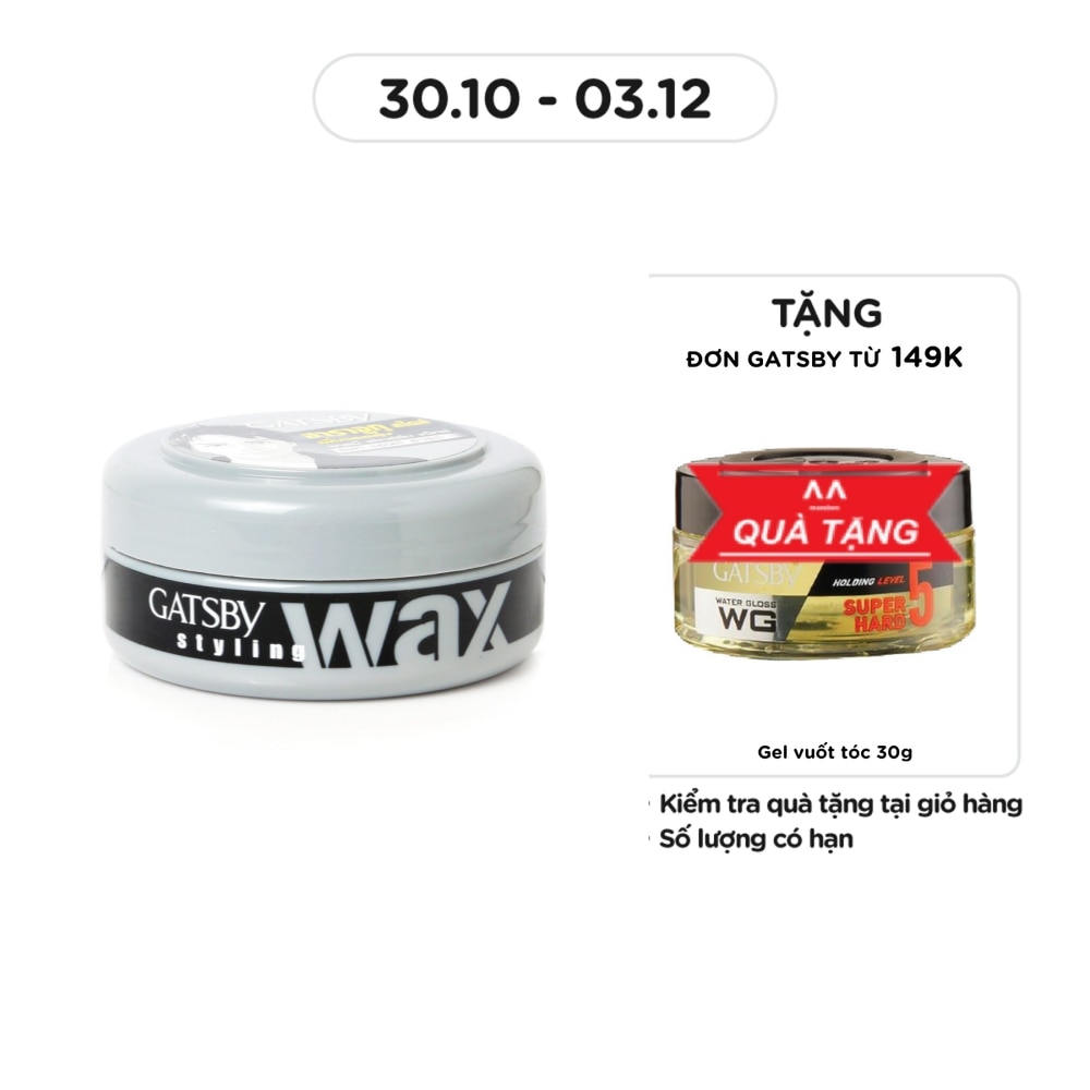 Wax Tóc Gatsby Mat & Hard Đen 25g