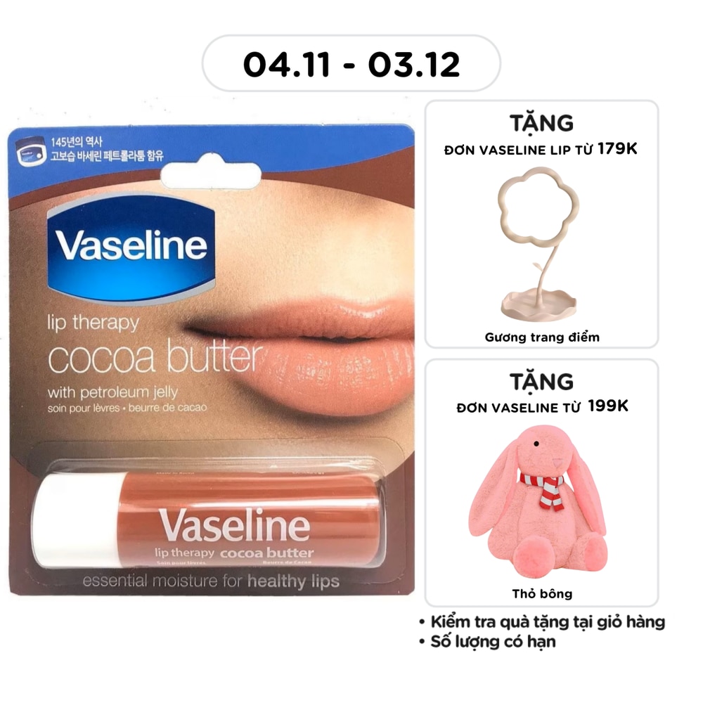 Son Dưỡng Môi Vaseline Bơ Cacao 4.8g