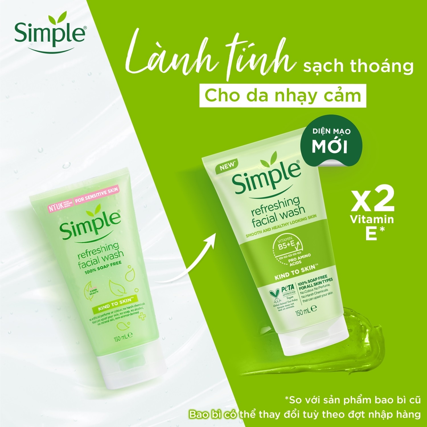 Sữa Rửa Mặt Simple Refreshing Facial Wash Dành Cho Mọi Loại Da 150ml