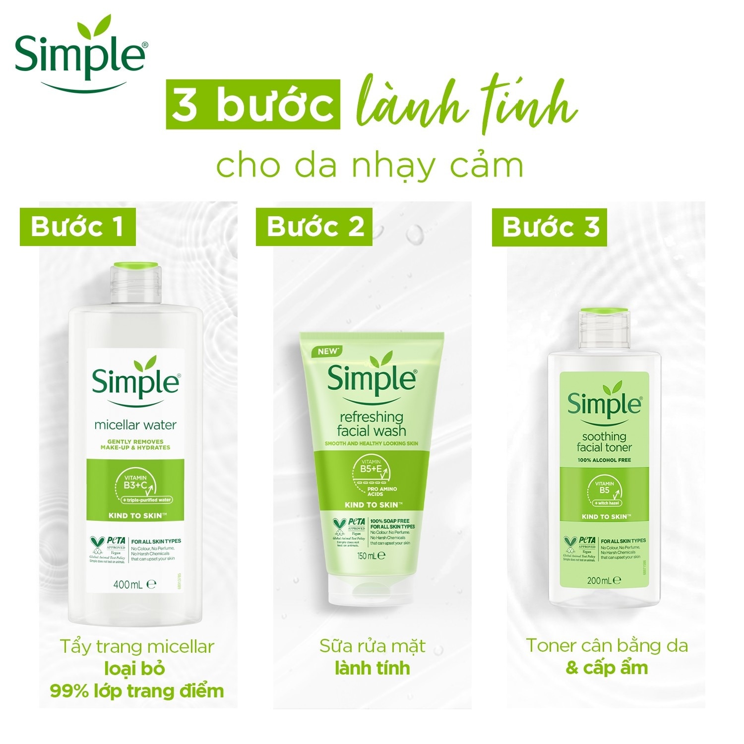 Sữa Rửa Mặt Simple Refreshing Facial Wash Dành Cho Mọi Loại Da 150ml