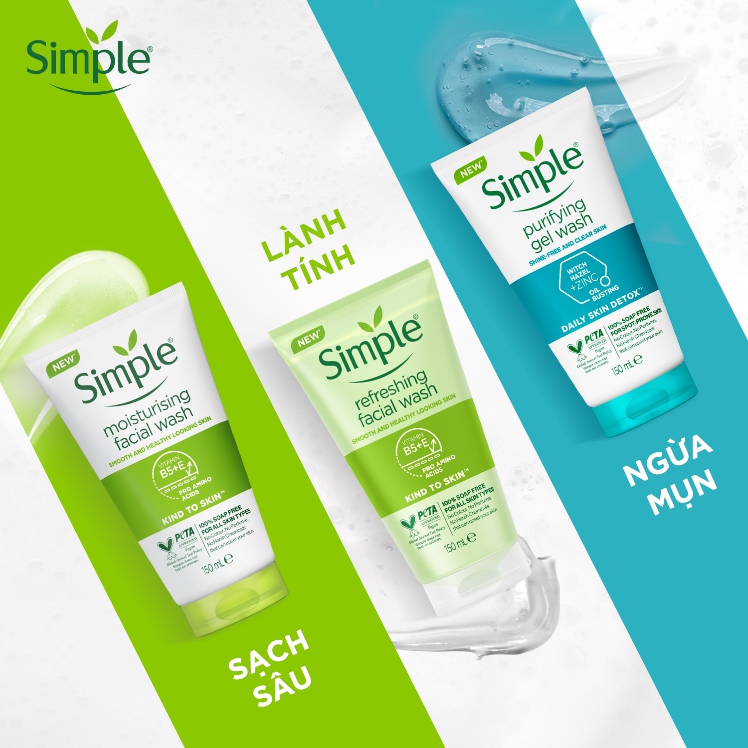 Sữa Rửa Mặt Simple Refreshing Facial Wash Dành Cho Mọi Loại Da 150ml