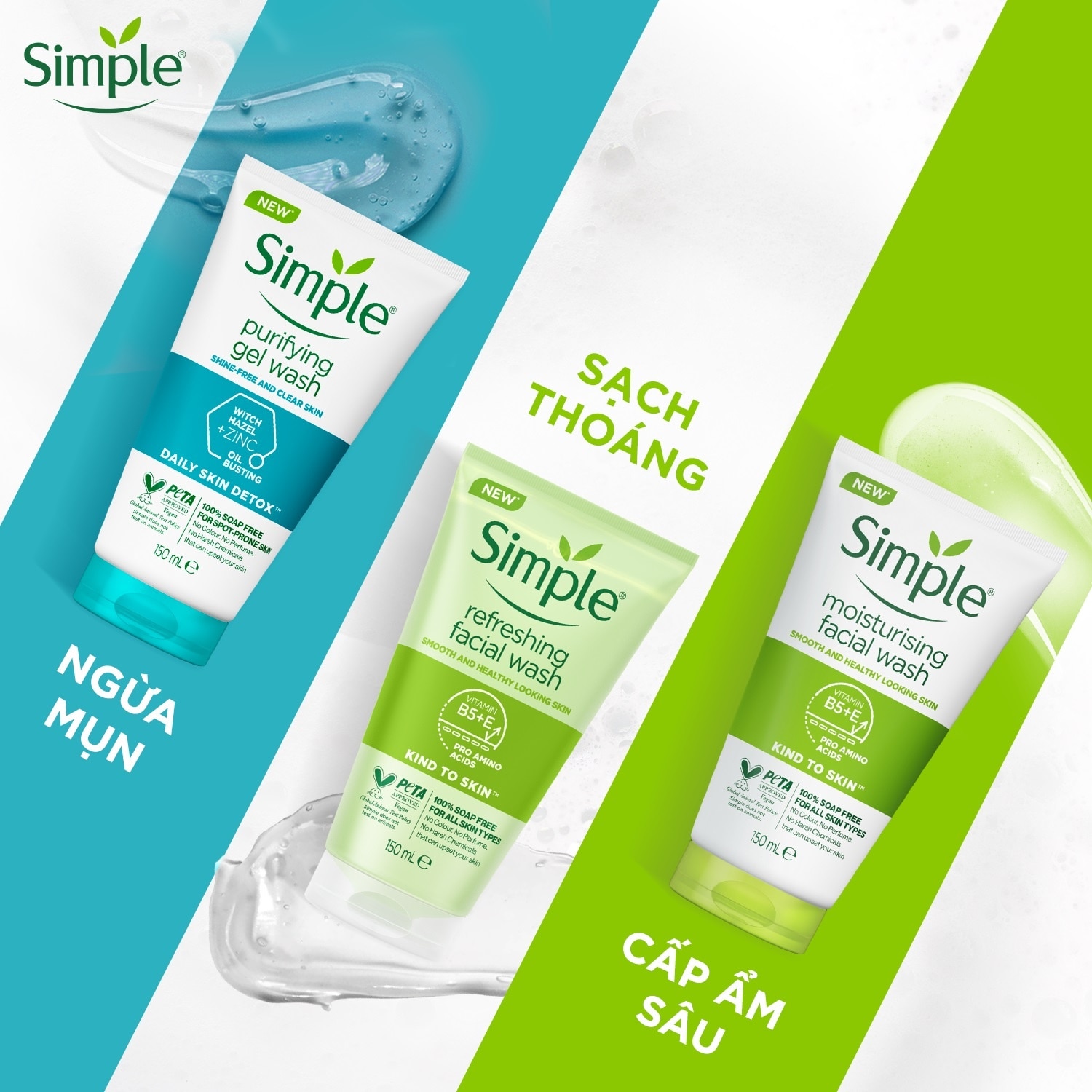 Sữa Rửa Mặt Simple Refreshing Facial Wash Dành Cho Mọi Loại Da 150ml