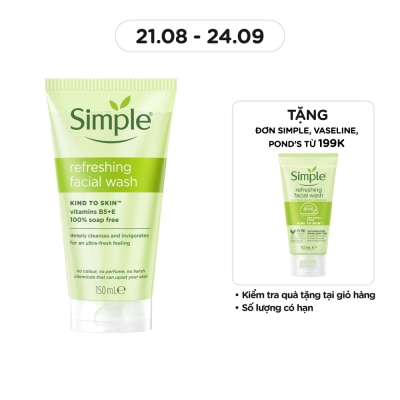 SIMPLE Sữa Rửa Mặt Simple Refreshing Facial Wash Dành Cho Mọi Loại Da 150ml