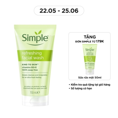 SIMPLE Sữa Rửa Mặt Simple Refreshing Facial Wash Dành Cho Mọi Loại Da 150ml