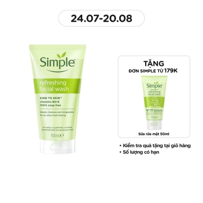 SIMPLE Sữa Rửa Mặt Simple Refreshing Facial Wash Dành Cho Mọi Loại Da 150ml