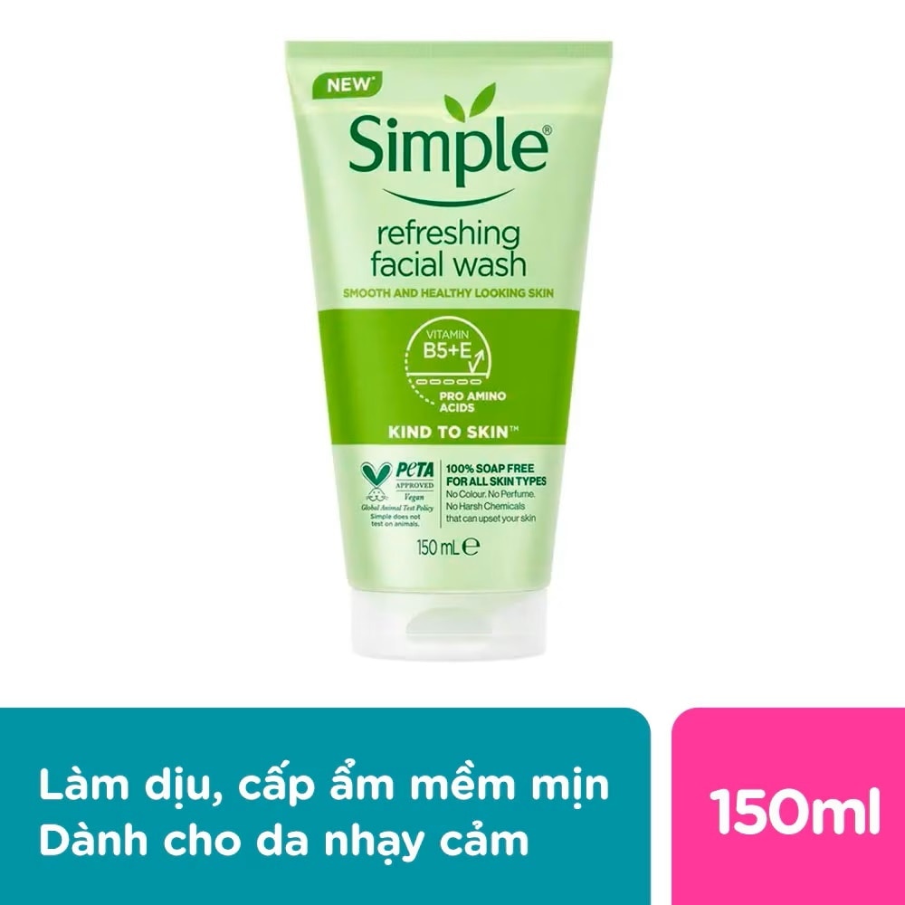 Sữa Rửa Mặt Simple Refreshing Facial Wash Dành Cho Mọi Loại Da 150ml