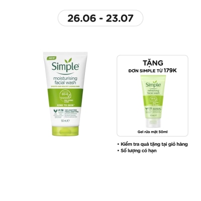 SIMPLE Moisturizing Facial Wash For Dry & Sensitive Skin 150ml