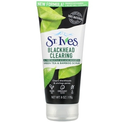 ST.IVES Sữa Rửa Mặt St.Ives Blackhead Clearing Green Tea & Bamboo Scrub Trà Xanh & Tre Ngừa Mụn 170g