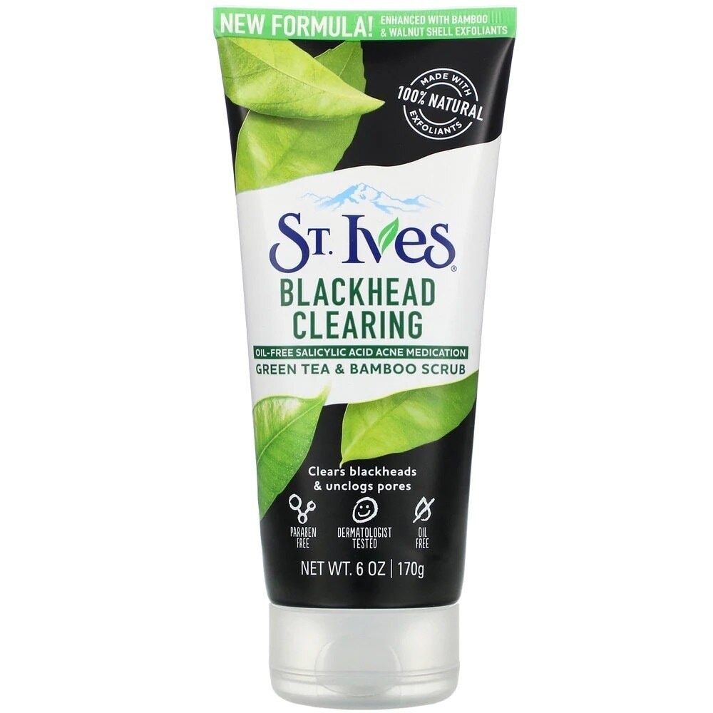 Sữa Rửa Mặt St.Ives Blackhead Clearing Green Tea & Bamboo Scrub Trà Xanh & Tre Ngừa Mụn 170g