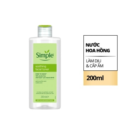 SIMPLE Nước Cân Bằng Simple Soothing Facial Toner Không Chứa Cồn Giúp Làm Dịu Da 200ml