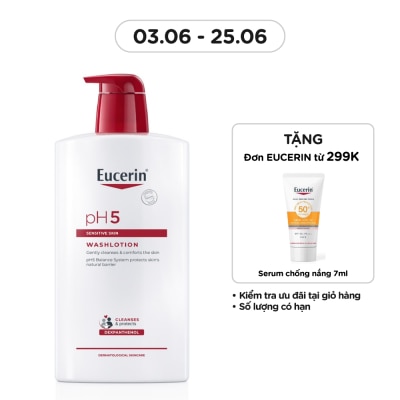 EUCERIN Sữa Tắm Eucerin Nhẹ Nhàng Làm Sạch Dành Cho Da Nhạy Cảm pH5 1000ml