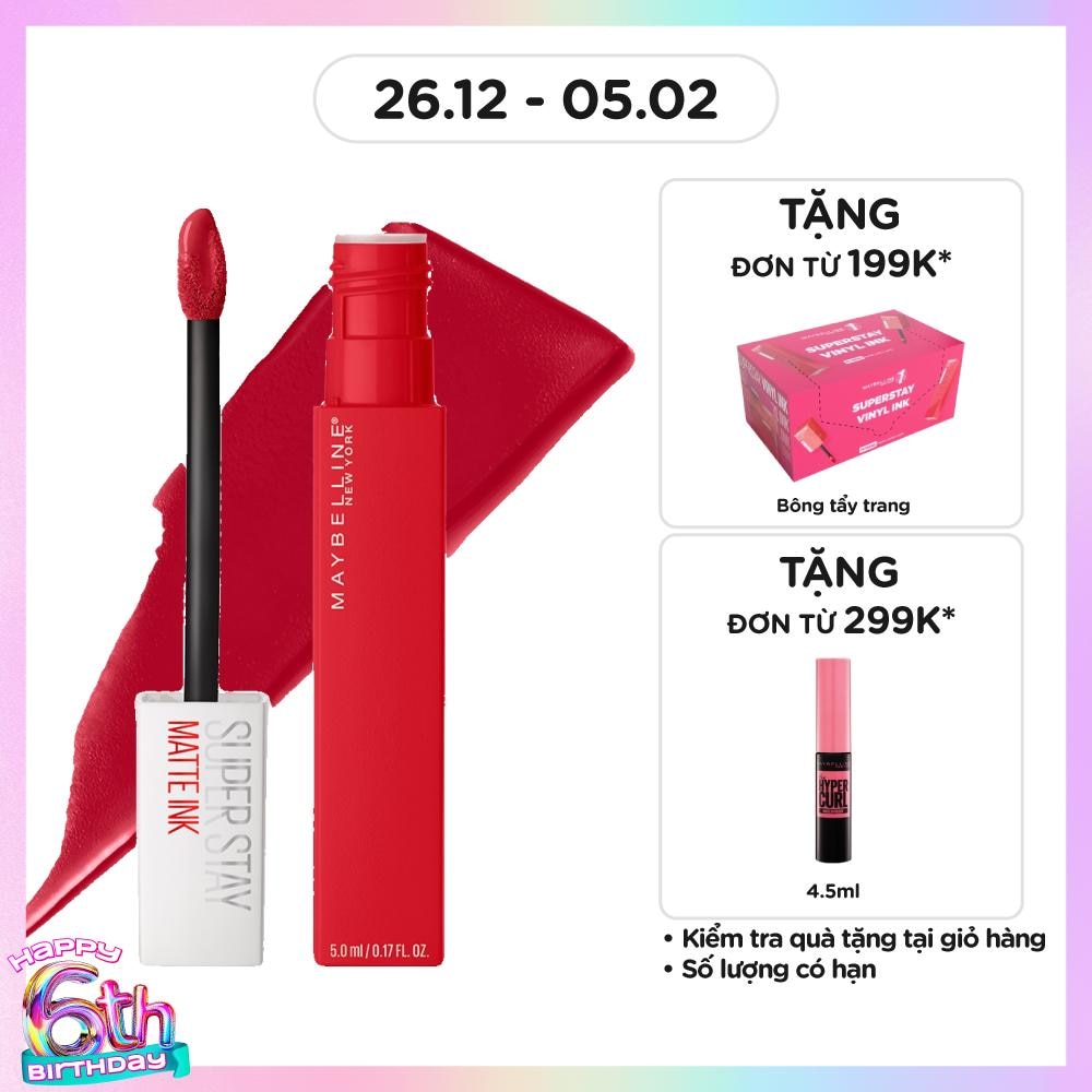 Son Kem Lì Lâu Trôi Maybelline Superstay Matte Ink Ambitious 3.9g.#220