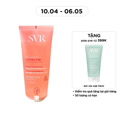 SVR - Gel Rửa Mặt SVR Không Xà Phòng Dưỡng Ẩm Da Khô Nhạy Cảm Topialyse Gel Lavant 200ml