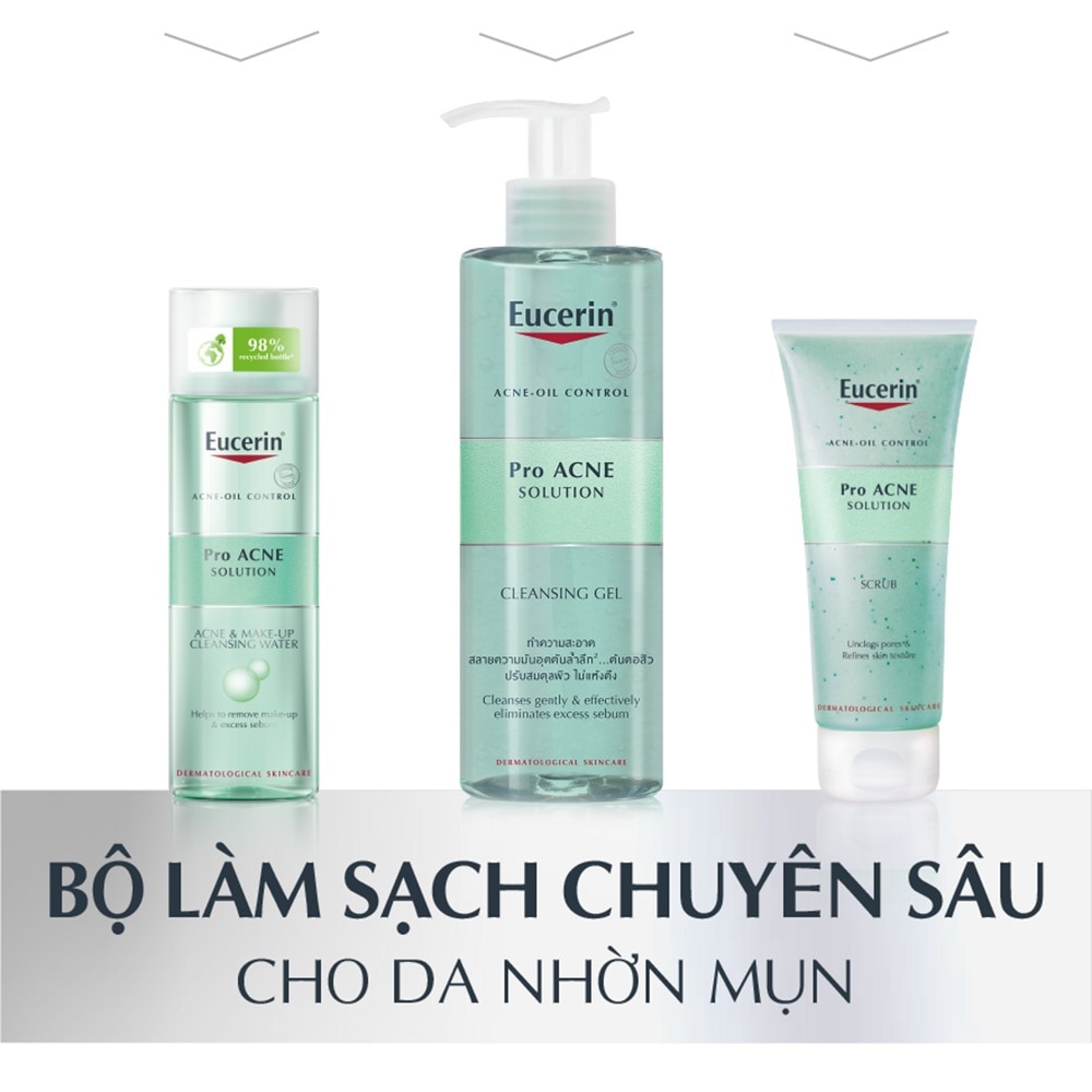 Gel Rửa Mặt Eucerin Giảm Mụn Pro Acne 400ml