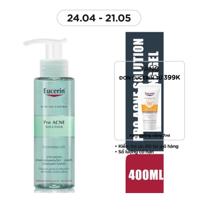 EUCERIN Gel Rửa Mặt Eucerin Giảm Mụn Pro Acne 400ml