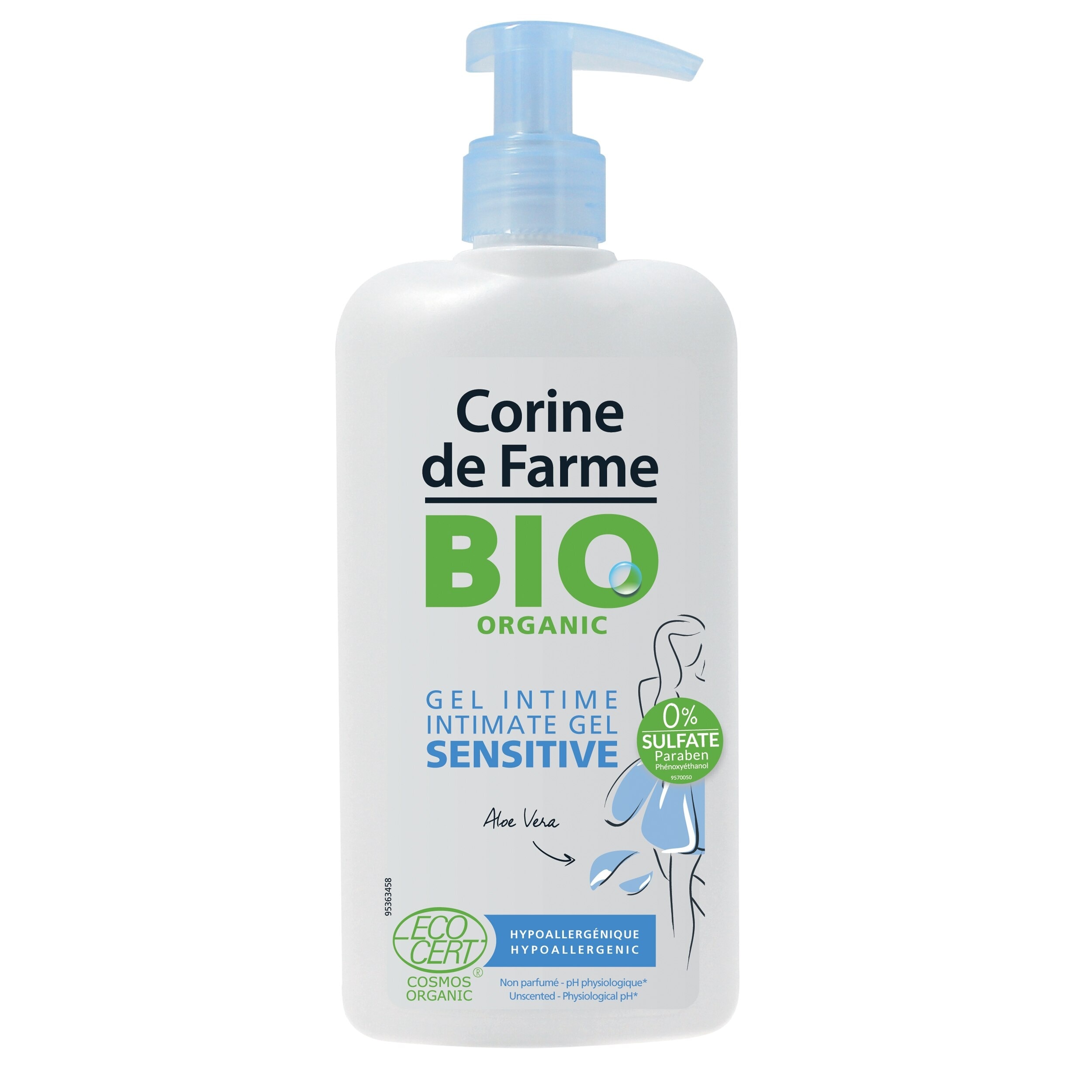 Gel Làm Sạch Và Dưỡng Ẩm Vùng Kín Corine de Farme Organic Intimate Wash Sensitive 250ml