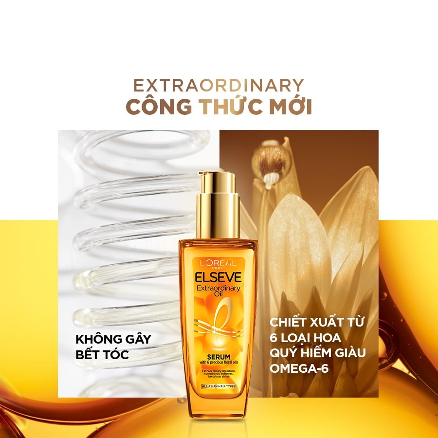 Dầu Dưỡng L'Oreal Paris Dưỡng Tóc Suôn Mượt Bồng Bềnh 100ml