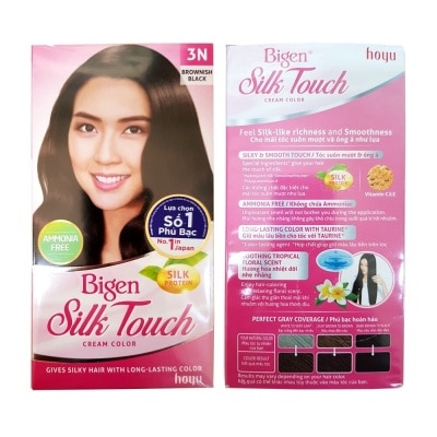 BIGEN Grey Coverage Cream Color Silk Touch 50g+75ml+10g .#3N Blownish Black