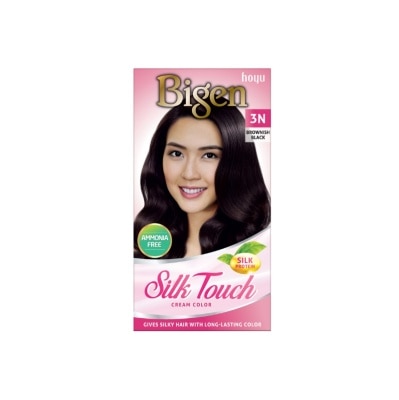 BIGEN Kem Nhuộm Tóc Phủ Bạc Bigen Silk Touch Cream Color 50g+75ml+10g .#3N Blownish Black Nâu Đen