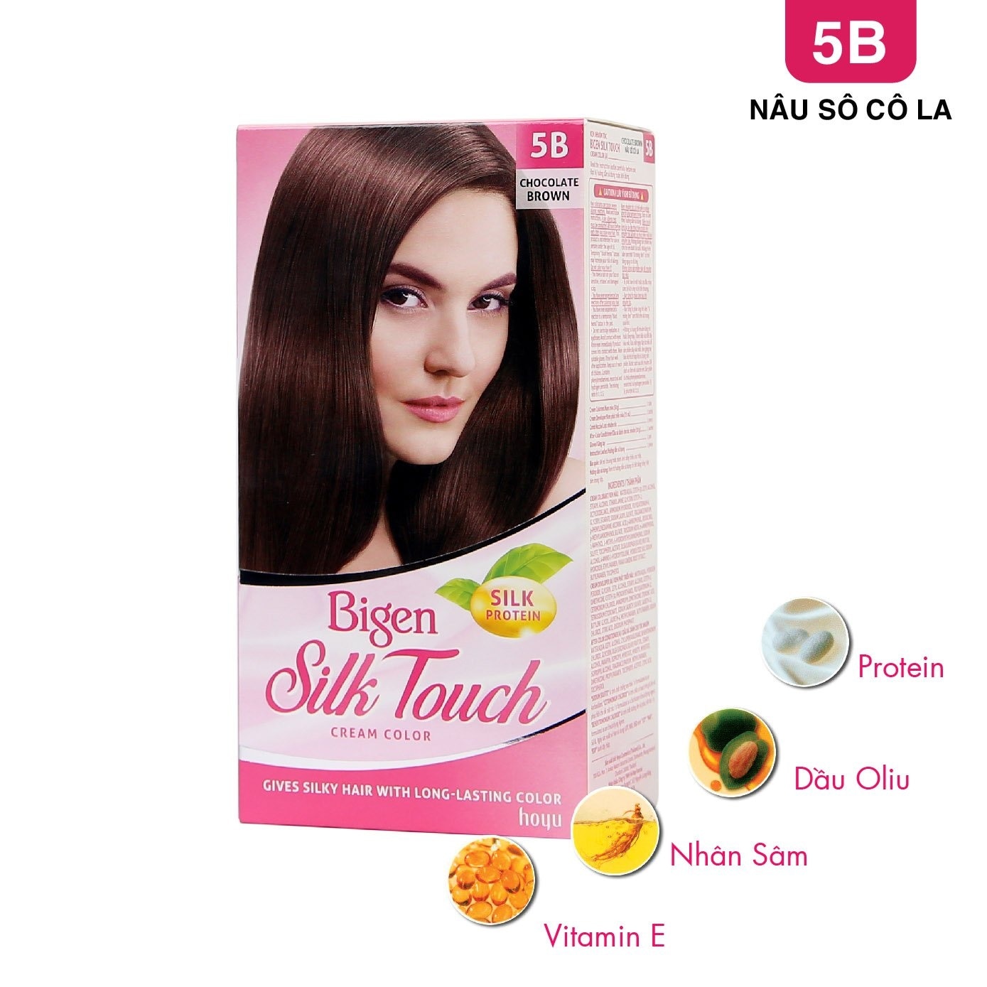 Kem Nhuộm Tóc Phủ Bạc Bigen Silk Touch 5B 136g .# Nâu Sôcôla