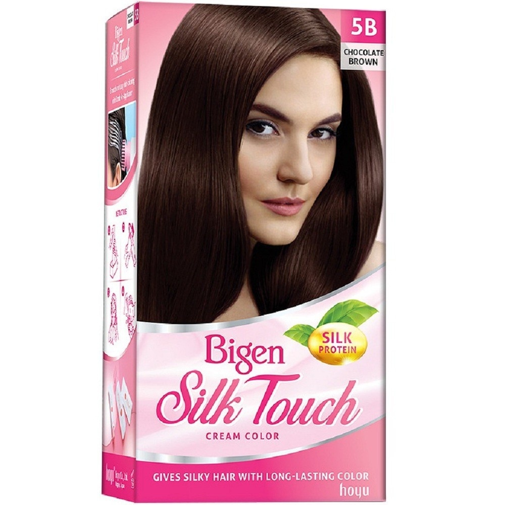 Kem Nhuộm Tóc Phủ Bạc Bigen Silk Touch 5B 136g .# Nâu Sôcôla