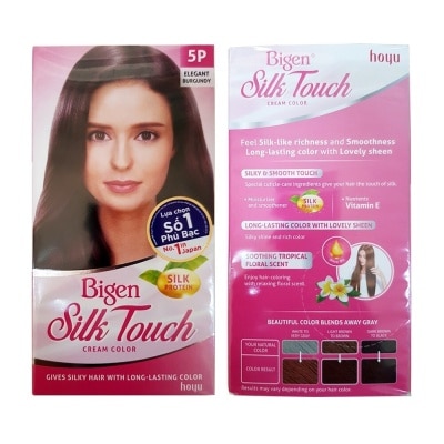 BIGEN Kem Nhuộm Tóc Phủ Bạc Bigen Silk Touch 50g + 75ml + 10g .#5P Elegant Burgundy Đỏ Rượu Vang