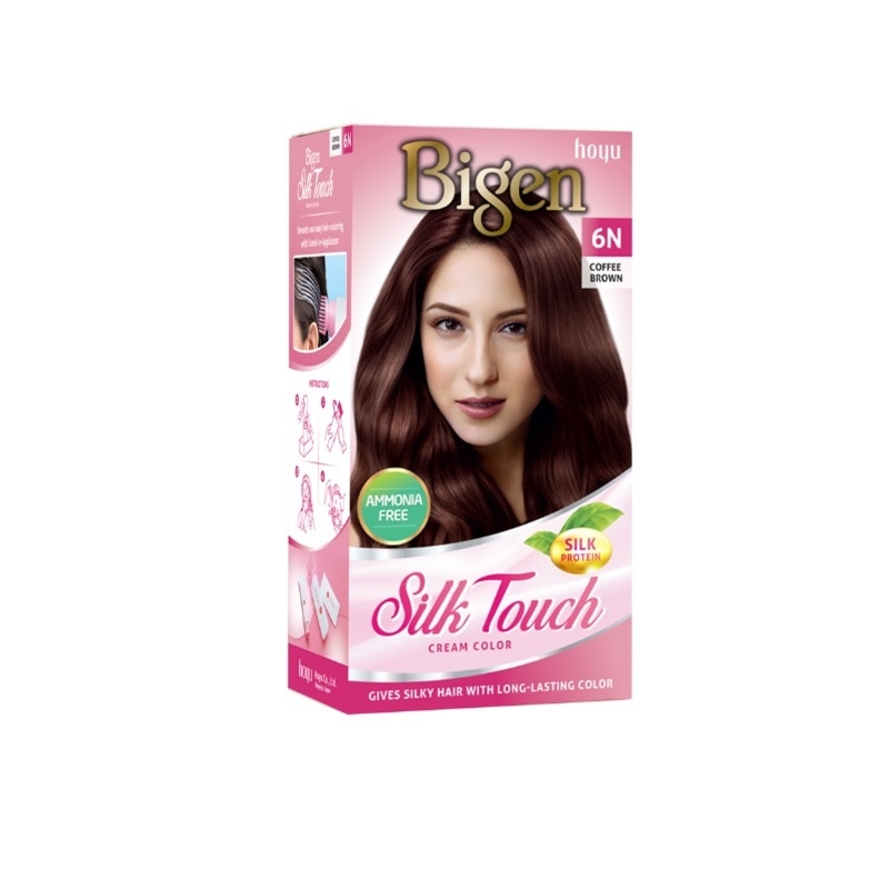 Kem Nhuộm Tóc Phủ Bạc Bigen Silk Touch 6N 136g .# Nâu Cà Phê
