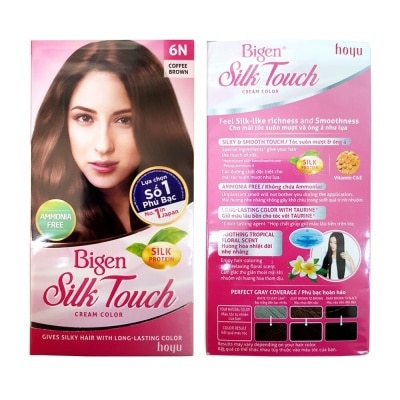 BIGEN Kem Nhuộm Tóc Phủ Bạc Bigen Silk Touch 6N 136g .# Nâu Cà Phê